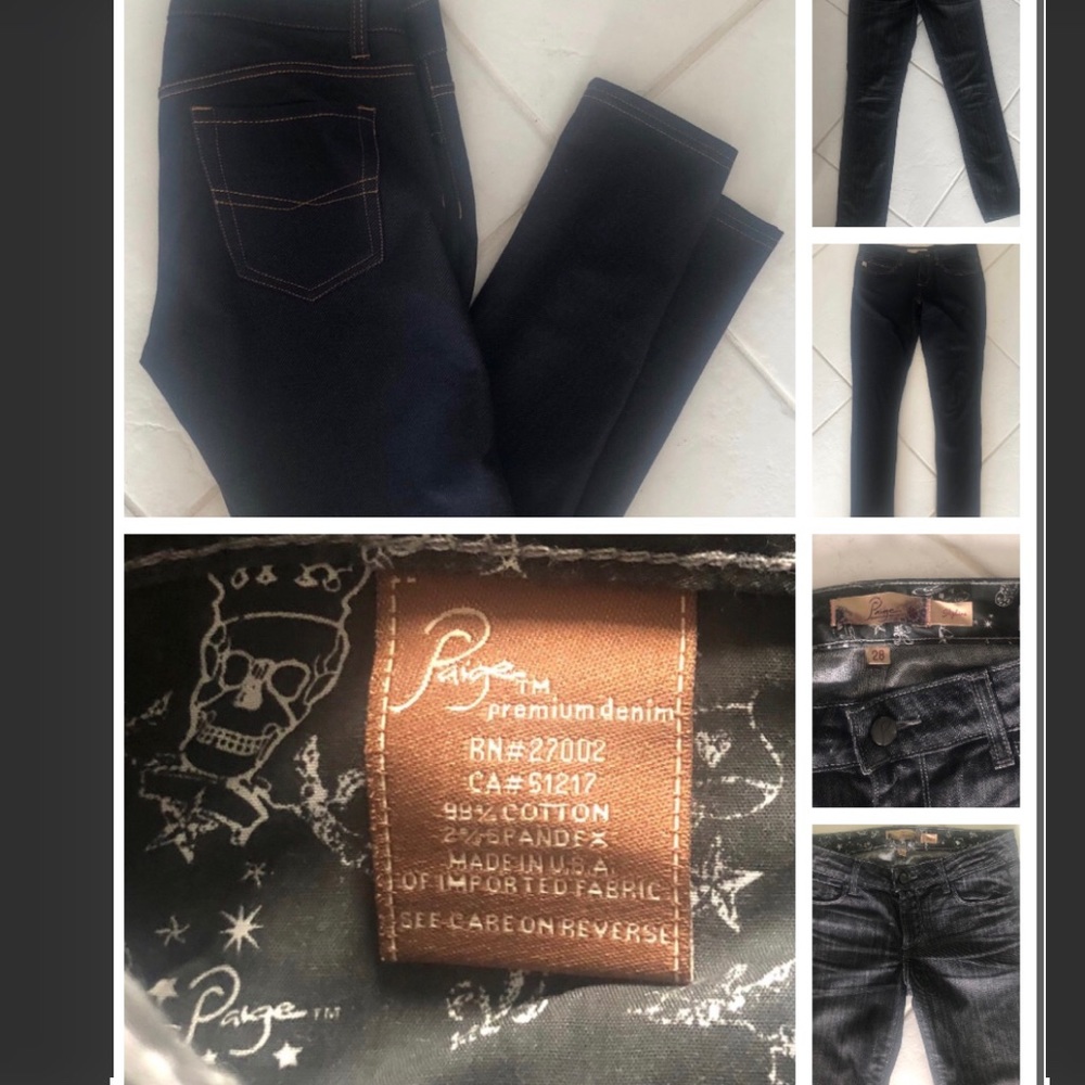 PAIGE SKYLINE PREMIUM DENIM DARK WASH JEANS